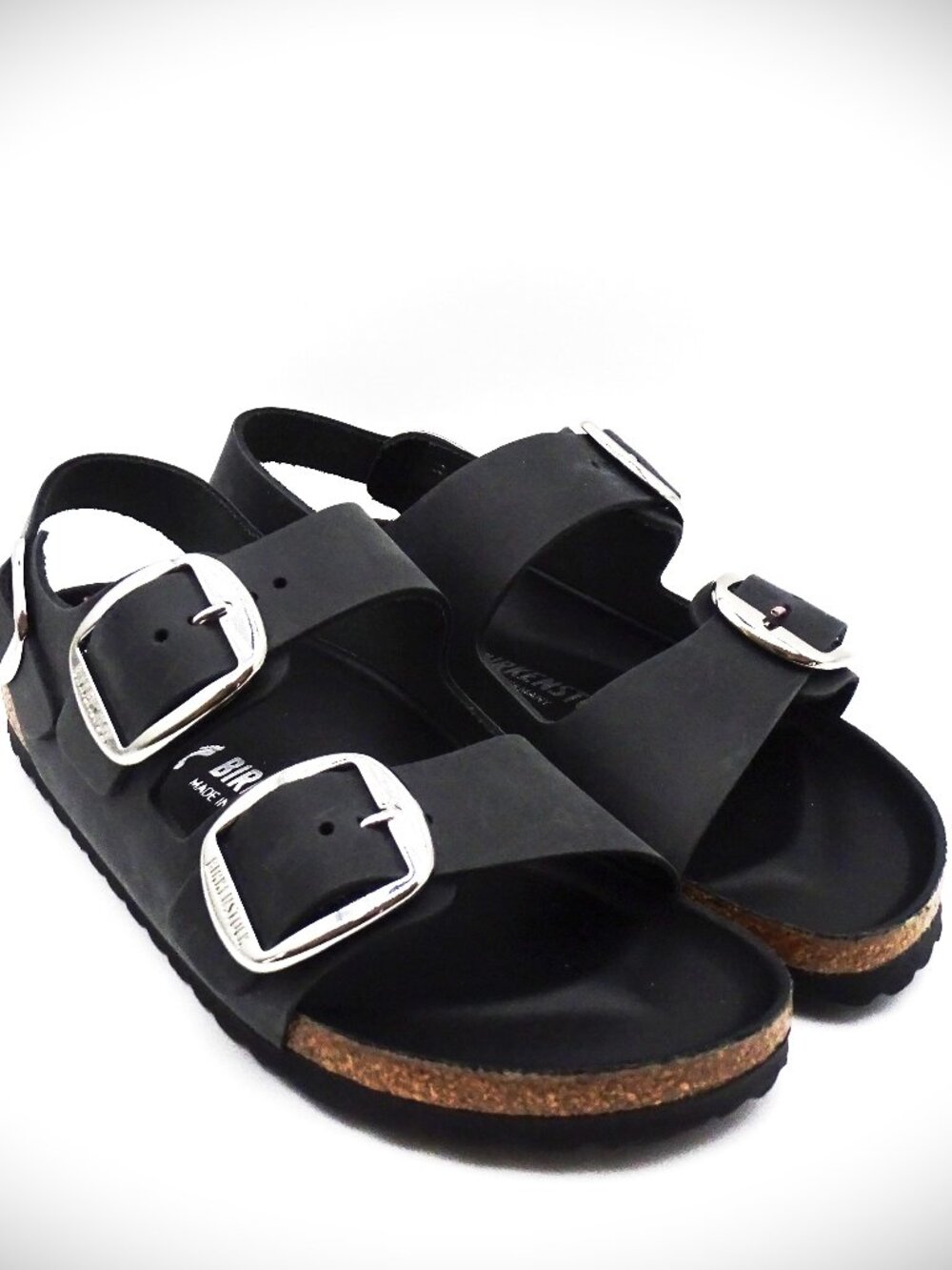BIRKENSTOCK Milano Slingback Leather Sandal in Black for Women Size 39/8.5